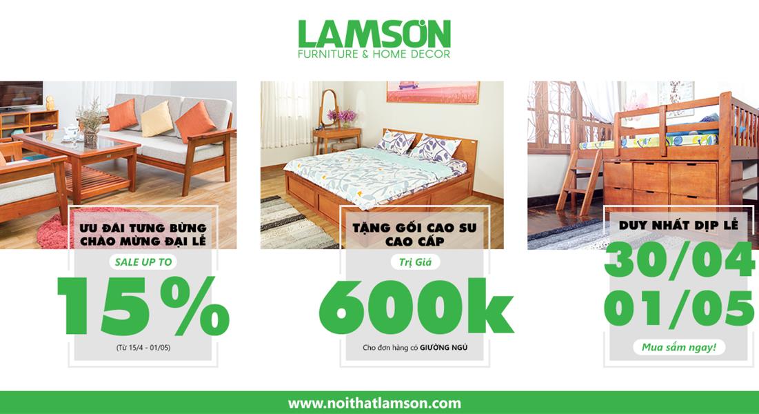BÙNG NỔ KHUYẾN MÃI 30/4 – 1/5 CÙNG NỘI THẤT LAM SƠN