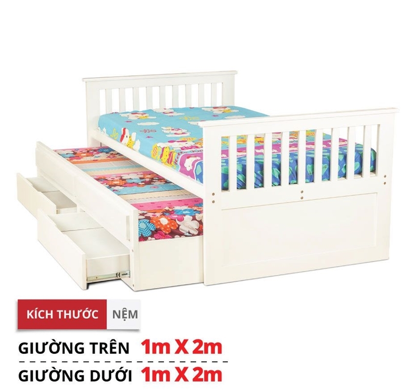 Giường tầng hộp màu trắng 200A.GBB