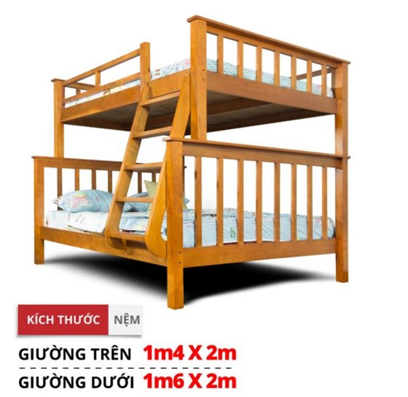 Giường tầng trên 1m4 dưới 1m6 - 1416A.GT